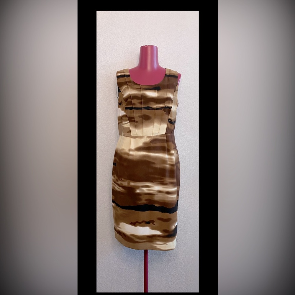 Elegant Brown and Cream Dress